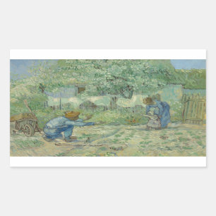 Vincent van Gogh - Erste Schritte nach Millet Rechteckiger Aufkleber
