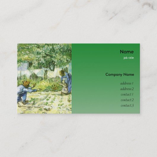 Vincent van Gogh, Erste Schritte Visitenkarte (Vorderseite)