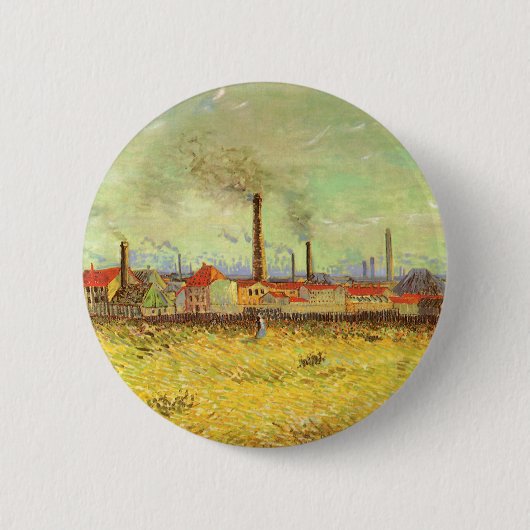 Vincent van Gogh - Fabriken in Asnieres Button (Vorderseite)