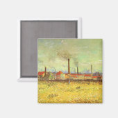 Vincent van Gogh - Fabriken in Asnieres Magnet (Vorderseite/Rückseite)
