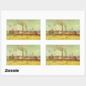 Vincent van Gogh - Fabriken in Asnieres Rechteckiger Aufkleber (Blatt)