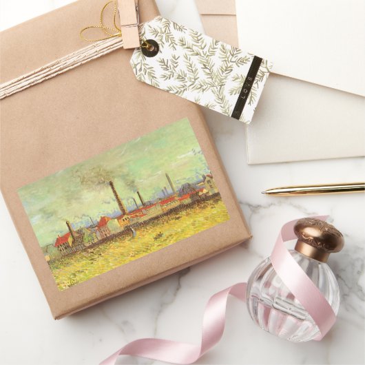 Vincent van Gogh - Fabriken in Asnieres Rechteckiger Aufkleber (Schenken)