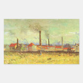 Vincent van Gogh - Fabriken in Asnieres Rechteckiger Aufkleber (Vorderseite)
