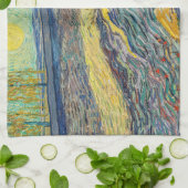 Vincent van Gogh - Feld mit pflügenden Bauern Geschirrtuch (Gefaltet)