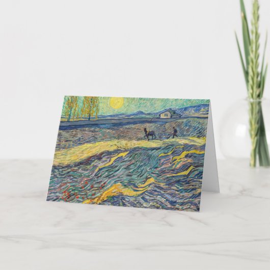 Vincent van Gogh - Feld mit pflügenden Bauern Karte (Vorderseite)