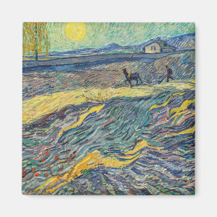 Vincent van Gogh - Feld mit pflügenden Bauern Magnet