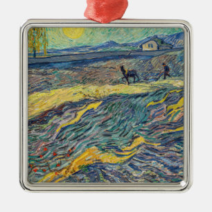 Vincent van Gogh - Feld mit pflügenden Bauern Ornament Aus Metall
