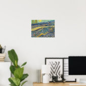 Vincent van Gogh - Feld mit pflügenden Bauern Poster (Heimbüro)