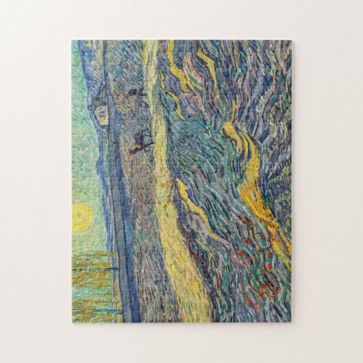 Vincent van Gogh - Feld mit pflügenden Bauern Puzzle (Vertikal)