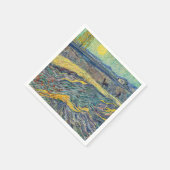 Vincent van Gogh - Feld mit pflügenden Bauern Serviette (Ecke)