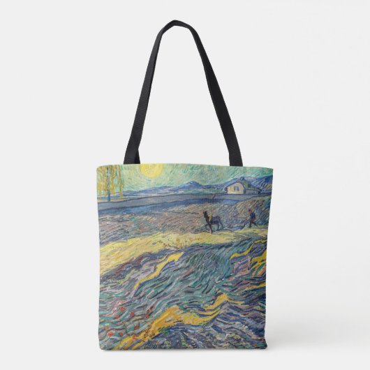 Vincent van Gogh - Feld mit pflügenden Bauern Tasche (Rückseite)