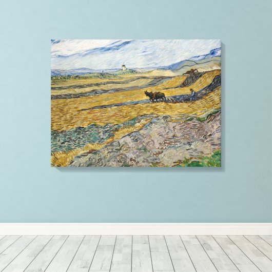 Vincent Van Gogh, Feld mit Plowman Leinwanddruck (Insitu (Holzboden))