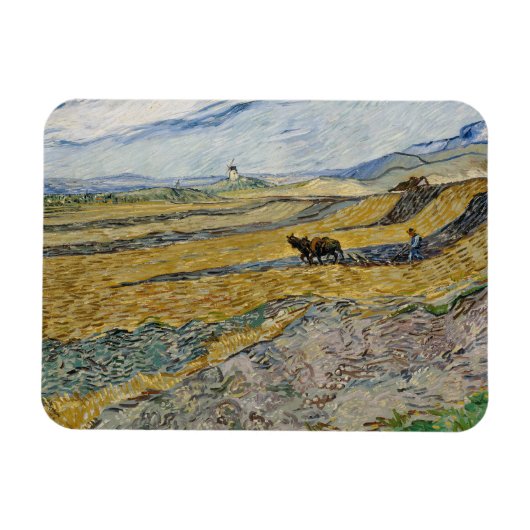 Vincent Van Gogh, Feld mit Plowman Magnet (Horizontal)
