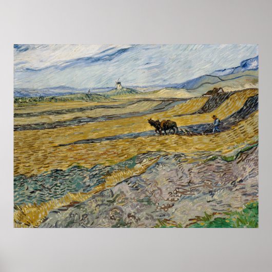Vincent Van Gogh, Feld mit Plowman Poster (Vorne)