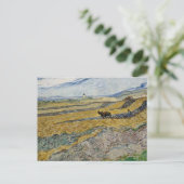 Vincent Van Gogh, Feld mit Plowman Postkarte (Stehend Vorderseite)
