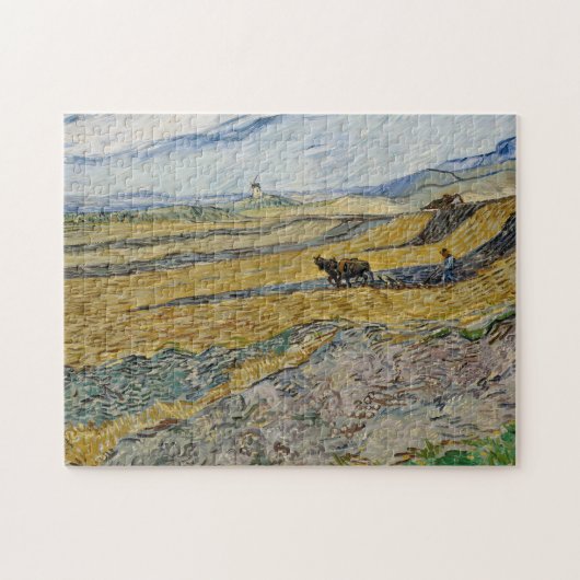 Vincent Van Gogh, Feld mit Plowman Puzzle (Horizontal)