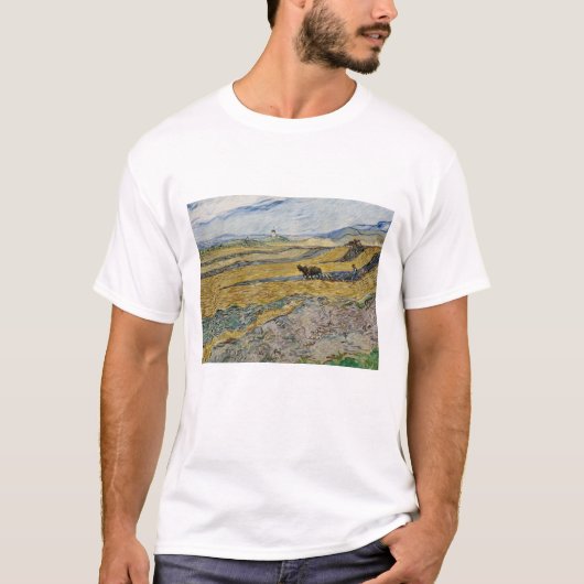 Vincent Van Gogh, Feld mit Plowman T-Shirt (Vorderseite)