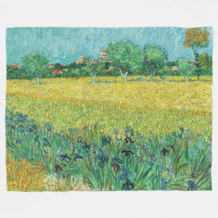 Vincent van Gogh - Feld mit Schwertlilien bei Arle Fleecedecke