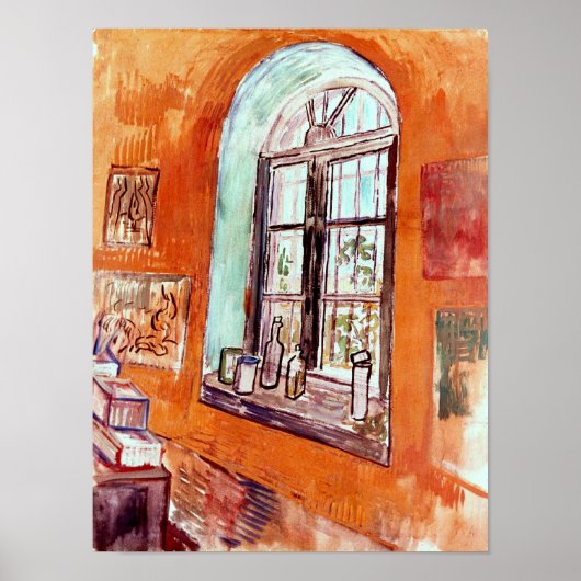 Vincent Van Gogh - Fenster von Vincent's Studio Poster (Vorne)
