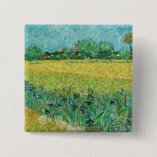 Vincent van Gogh - Field with Irises near Arles Button
