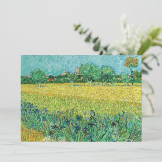 Vincent van Gogh - Field with Irises near Arles Dankeskarte (Stehend Vorderseite)