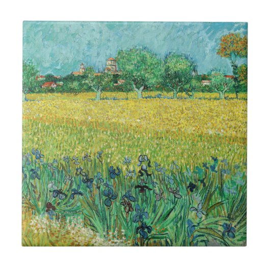 Vincent van Gogh - Field with Irises near Arles Fliese (Vorderseite)