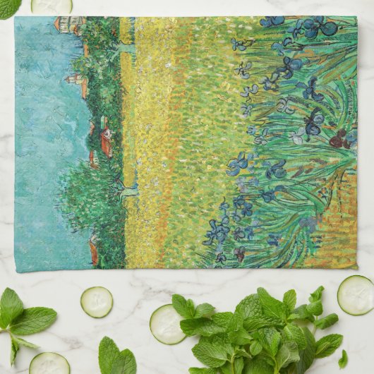 Vincent van Gogh - Field with Irises near Arles Geschirrtuch (Gefaltet)