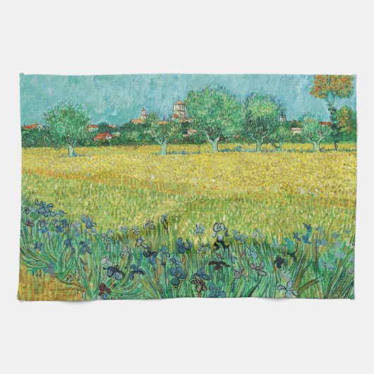 Vincent van Gogh - Field with Irises near Arles Geschirrtuch (Horizontal)