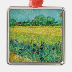 Vincent van Gogh - Field with Irises near Arles Ornament Aus Metall