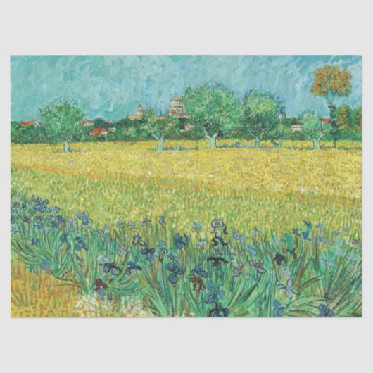 Vincent van Gogh - Field with Irises near Arles Seidenpapier (Vorderseite)