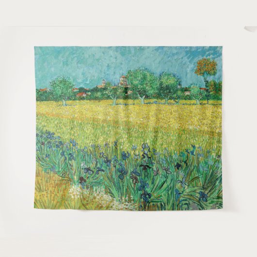 Vincent van Gogh - Field with Irises near Arles Wandteppich (Vorderseite (Horizontal))