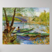 Vincent Van Gogh, Fischen im Frühling Poster (Vorne)