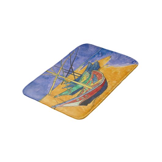 Vincent van Gogh - Fischerboote am Strand Badematte (Schrägansicht)