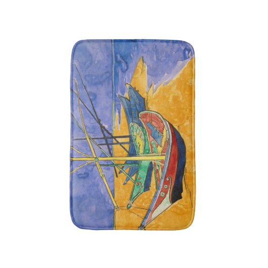 Vincent van Gogh - Fischerboote am Strand Badematte (Vorderseite Vertikal)