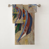 Vincent van Gogh - Fischerboote am Strand Badhandtuch Set (Insitu)