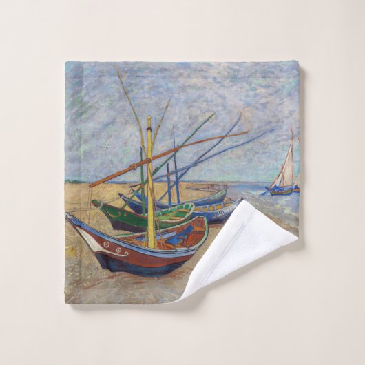 Vincent van Gogh - Fischerboote am Strand Badhandtuch Set (Waschlappen)