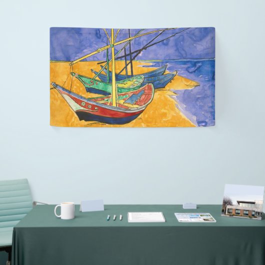 Vincent van Gogh - Fischerboote am Strand Banner (Messeveranstaltung)