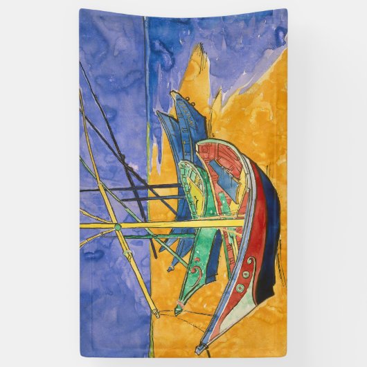Vincent van Gogh - Fischerboote am Strand Banner (Vertikal)