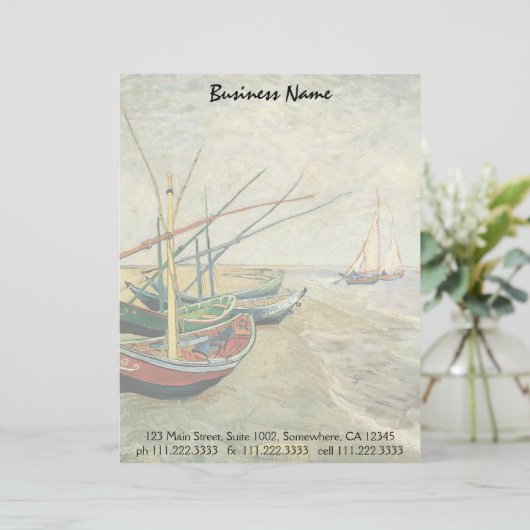 Vincent van Gogh - Fischerboote am Strand Briefkopf (Stehend Vorderseite)