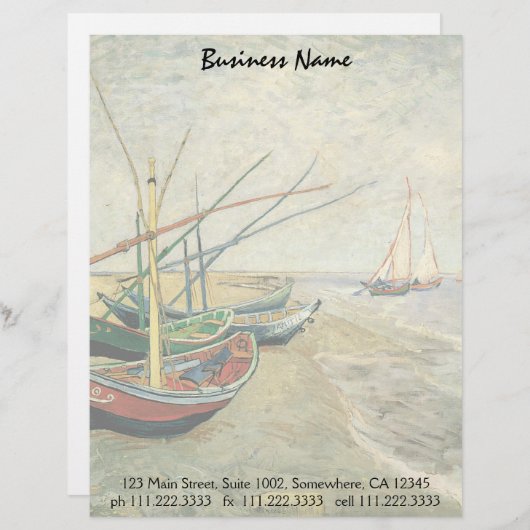 Vincent van Gogh - Fischerboote am Strand Briefkopf (Vorne/Hinten)