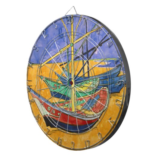 Vincent van Gogh - Fischerboote am Strand Dartscheibe (Vorderseite rechts)