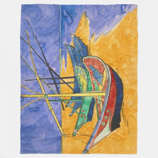 Vincent van Gogh - Fischerboote am Strand Fleecedecke (Vorderseite)
