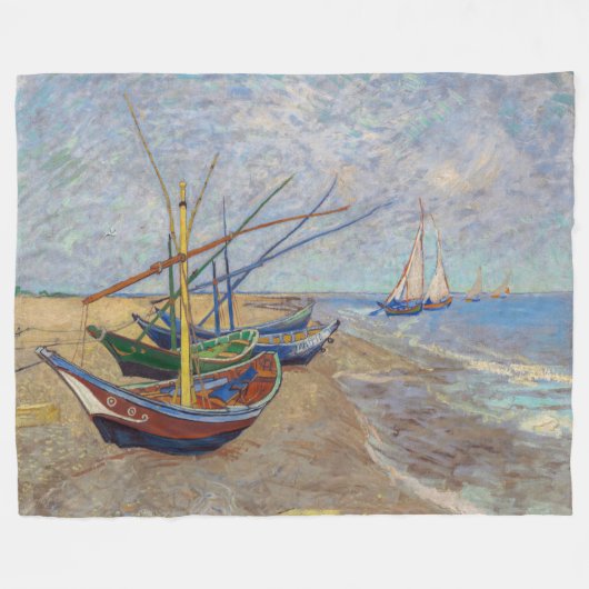 Vincent van Gogh - Fischerboote am Strand Fleecedecke (Vorderseite (Horizontal))