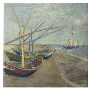 Vincent van Gogh - Fischerboote am Strand Fliese