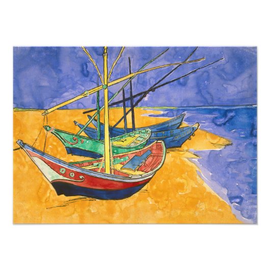 Vincent van Gogh - Fischerboote am Strand Fotodruck (Vorne)