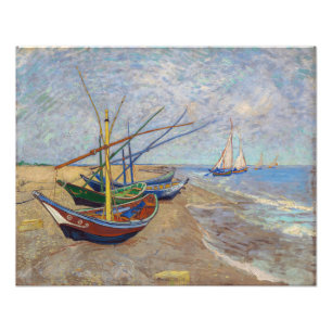 Vincent van Gogh - Fischerboote am Strand Fotodruck