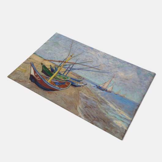 Vincent van Gogh - Fischerboote am Strand Fußmatte (Schrägansicht)