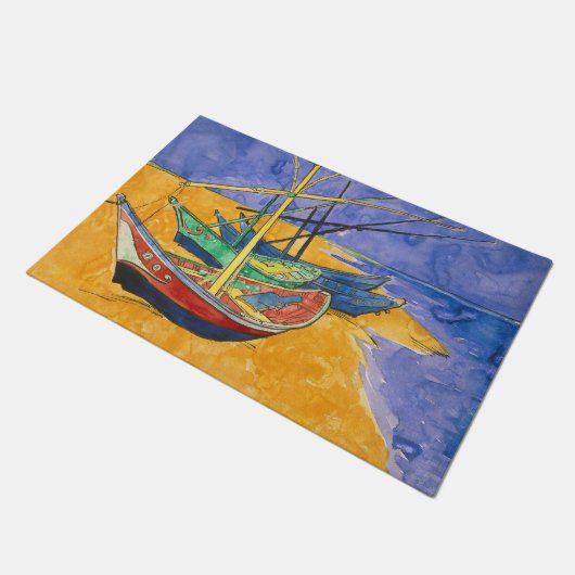 Vincent van Gogh - Fischerboote am Strand Fußmatte (Schrägansicht)