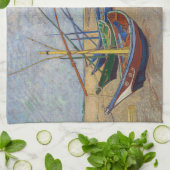 Vincent van Gogh - Fischerboote am Strand Geschirrtuch (Gefaltet)