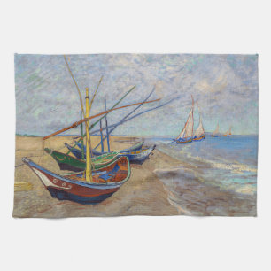 Vincent van Gogh - Fischerboote am Strand Geschirrtuch